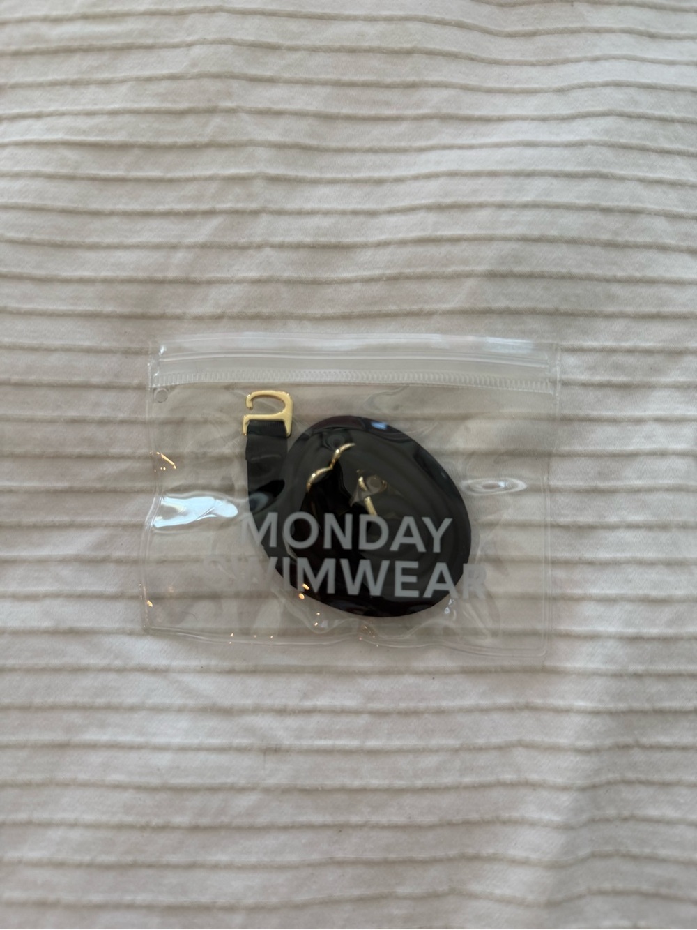 Monday Swimwear Black Bandeau Bikini with Gold Ring Accents - Picture 7 of 7